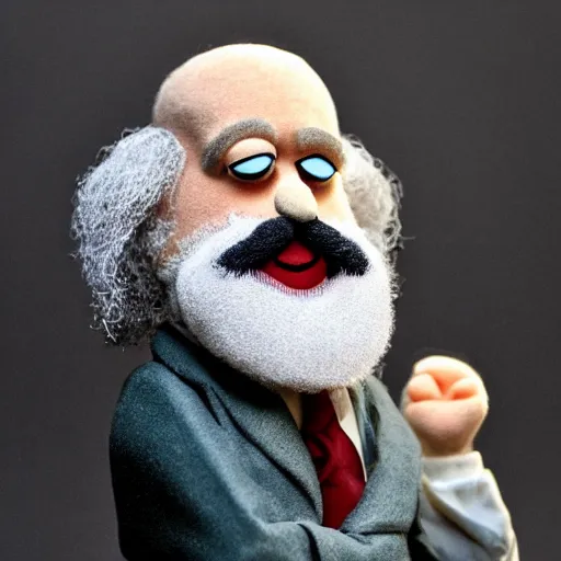 Image similar to karl marx as a muppet