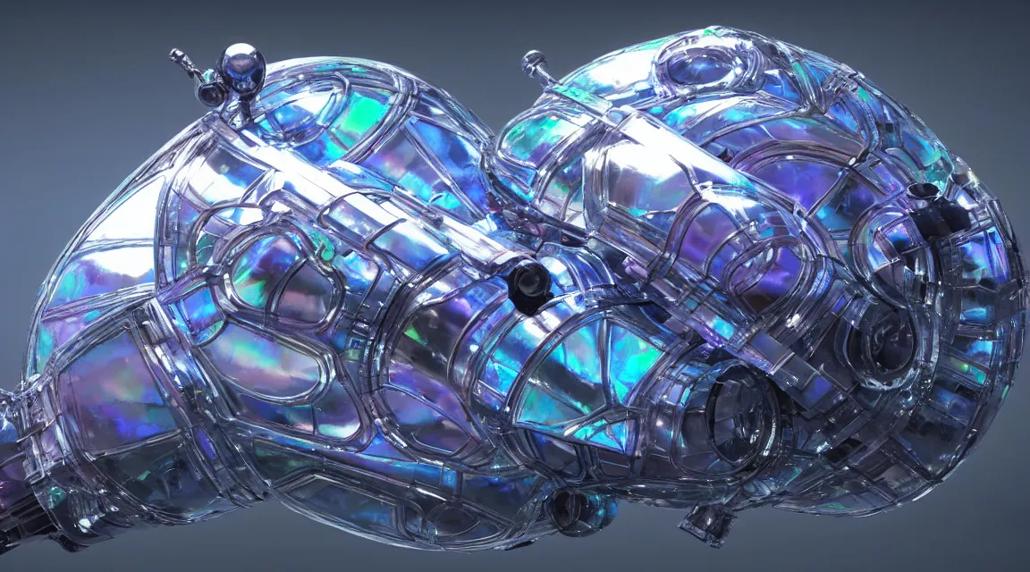 Image similar to beautiful singular futuristic iridescent nanomachine floating in a vacuum, microscopic, stunning photo real concept art, cinematic, clean, realistic, from algorithmic design by Steve Skroce and Moebius, for James Cameron and Weta workshop, 3d sculpt, 3d high poly render with octane, realistic textures, subtle depth of field, Zeiss lenses, 8k post-processing, manicured, Fuji LUT, smooth, ultradetailed