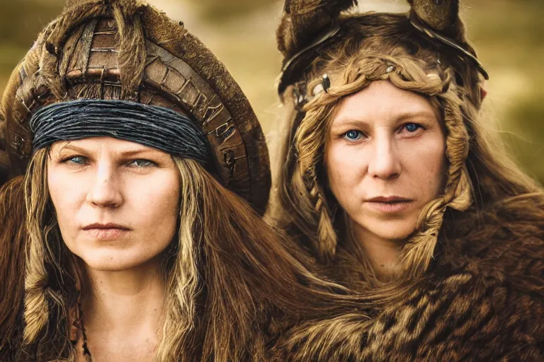 Image similar to portrait of a beautiful Viking woman By Emmanuel Lubezki