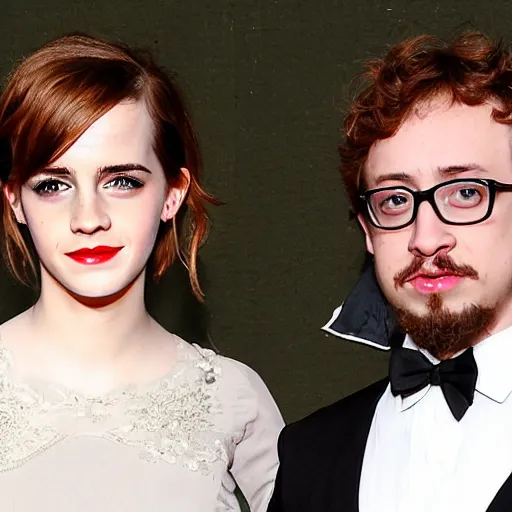 Prompt: photo of sam hyde and emma watson