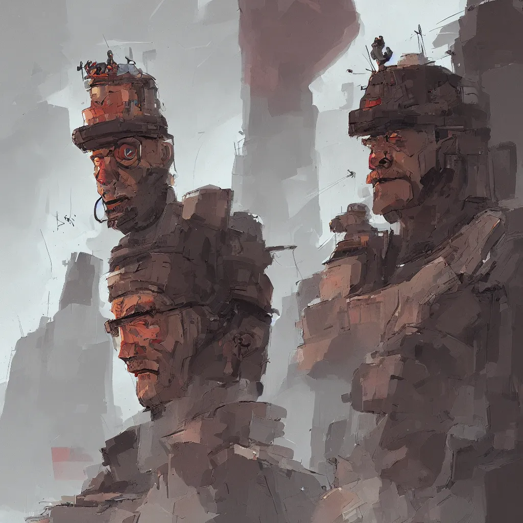 Image similar to portrait of chrurchill in the style of ian mcque, digital painting