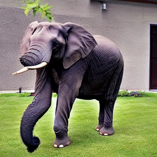 Image similar to photo of a hybrid between an elephant and a great dane