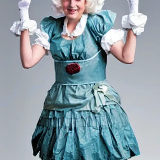 Image similar to a maid costume worn by boris johnson