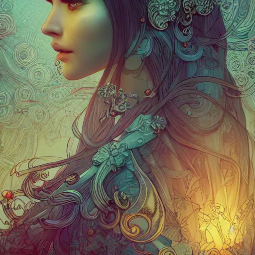 Image similar to the most incredibly beautiful and elegant and cute woman, an ultrafine detailed illustration by james jean, final fantasy, intricate linework, bright colors, behance contest winner, vanitas, angular, altermodern, unreal engine 5 highly rendered, global illumination, radiant light, detailed and intricate environment