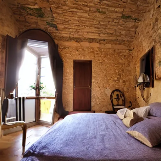 Image similar to the interior of a bedroom in italy