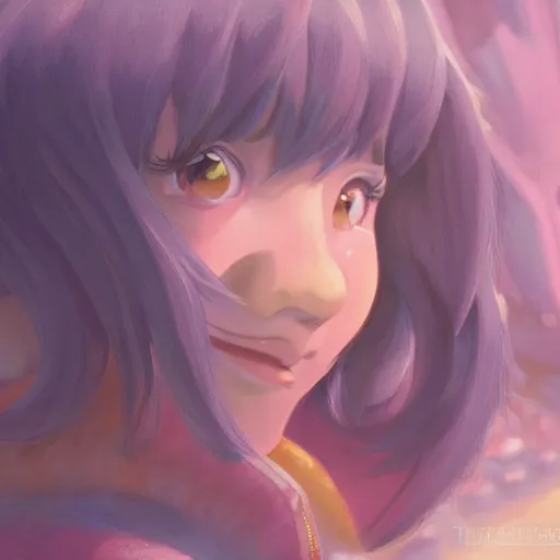 Prompt: A portrait of a candy monster, warm, extra detailed, digital illustration, by Makoto Shinkai and thomas kinkade, digital painting, Matte painting, trending on artstation and unreal engine