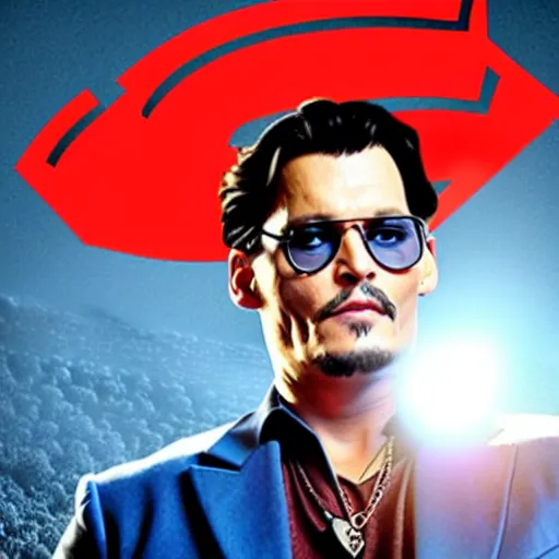 Image similar to johnny depp as superman