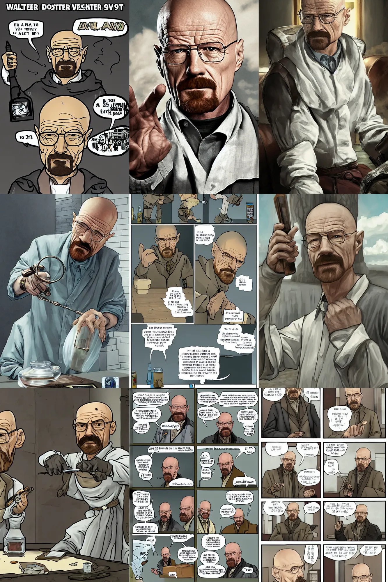 Prompt: Walter White as a DND lv90 Alchemist