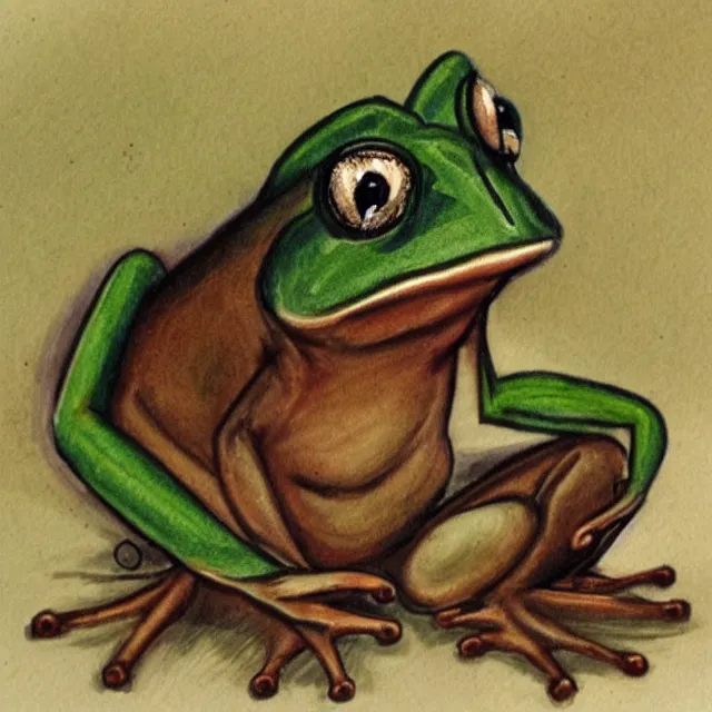 Prompt: animal, frog, character