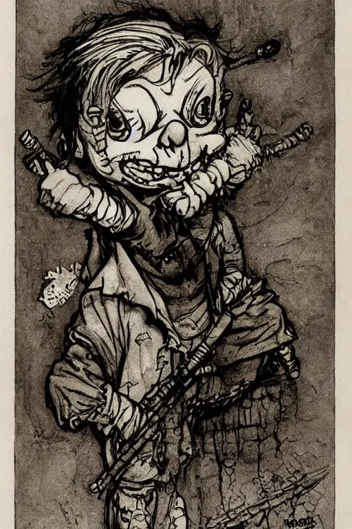 Image similar to Chuckie Finster, by arthur-rackham