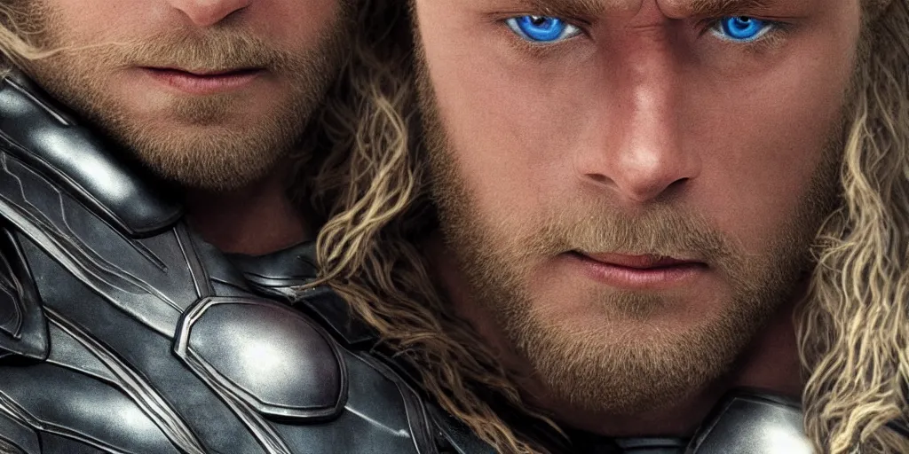 Prompt: Waya Steurbaut as thor, marvel, dark, intricate, highly detailed, smooth, artstation, high resolution film render 100k, photo realistic, epic, colourful close up shot