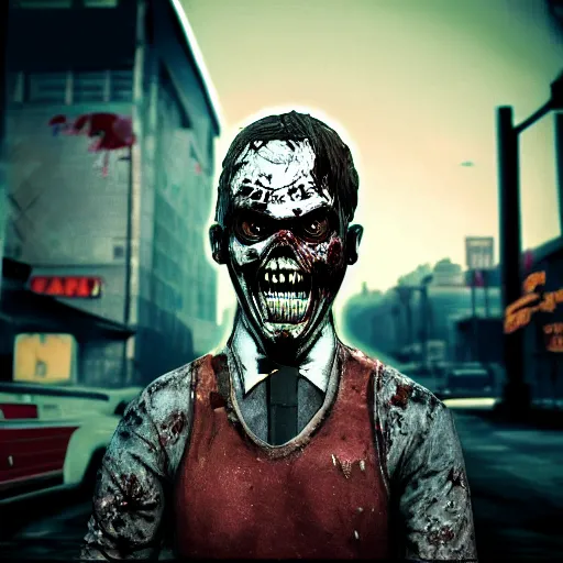 Image similar to zombie - head gta v game symbol, style of stephen bliss, urban apocalypse, icon, symbol, unreal engine, octane render