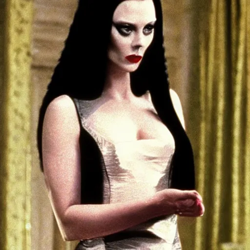 Prompt: amy adams as morticia addams, a still from the addams family ( 1 9 9 1 )