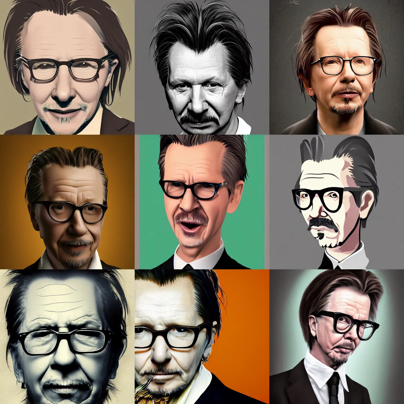 Prompt: a portrait of gary oldman as a pear, his head is a pear, pear for a head, pear fruit, trending on artstation