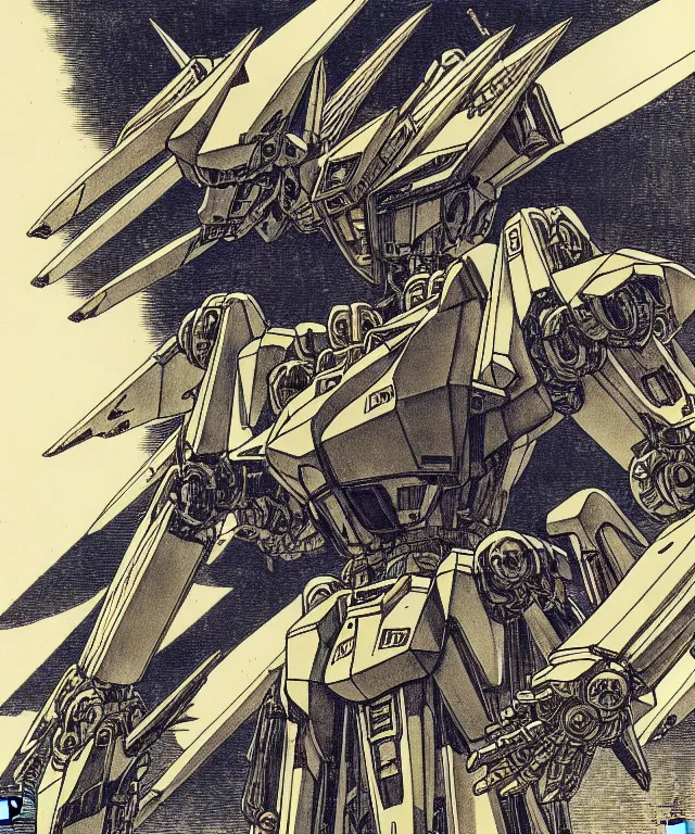 Prompt: gundam mecha robot, high details, masterpiece engraving by takato yamamoto, gustave dore, jean giraud