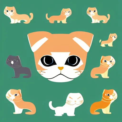 Image similar to scottish fold vector shape, high detailed