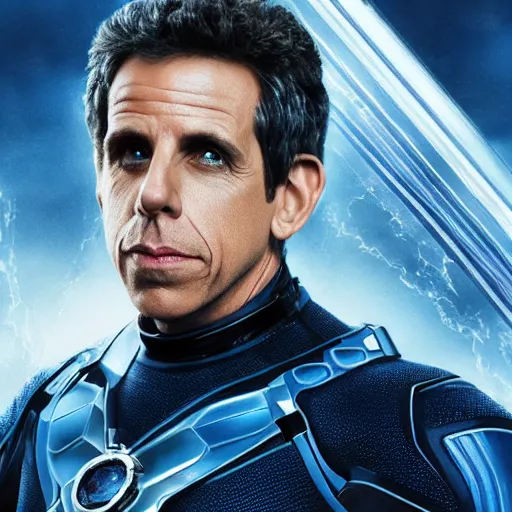 Image similar to Ben Stiller as Reed Richards, still from Fantastic Four movie, detailed, 4k