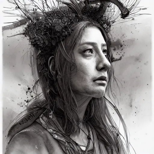 Prompt: portrait, female cardinal bird person, druid, watercolor, dramatic lighting, cinematic, establishing shot, extremely high detail, foto realistic, cinematic lighting, pen and ink, intricate line drawings, by Yoshitaka Amano, Ruan Jia, Kentaro Miura, Artgerm, post processed, concept art, artstation, matte painting, style by eddie mendoza, raphael lacoste, alex ross,