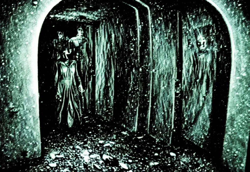 Image similar to a film still of a mysterious portal into a horrifying universe, scifi, horror, photo, nightmare, found footage, creepy, 3 5 mm