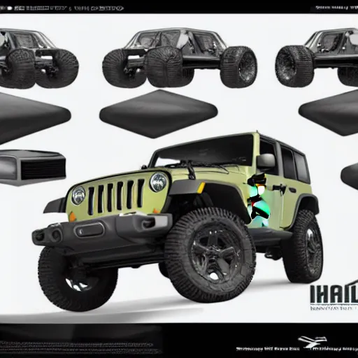 Prompt: concept art halo new jeep design product photo studio lighting