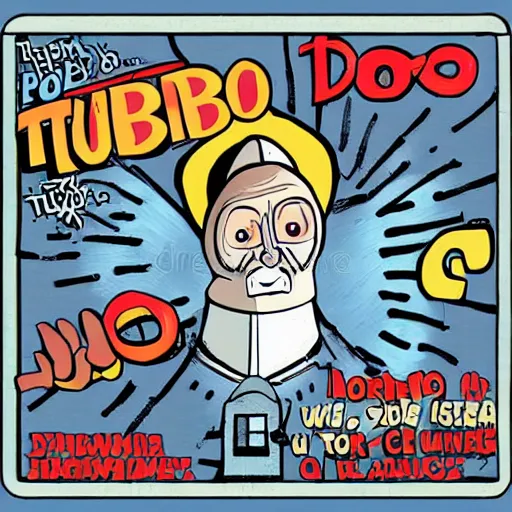 Prompt: humorous illustration of turbo pope