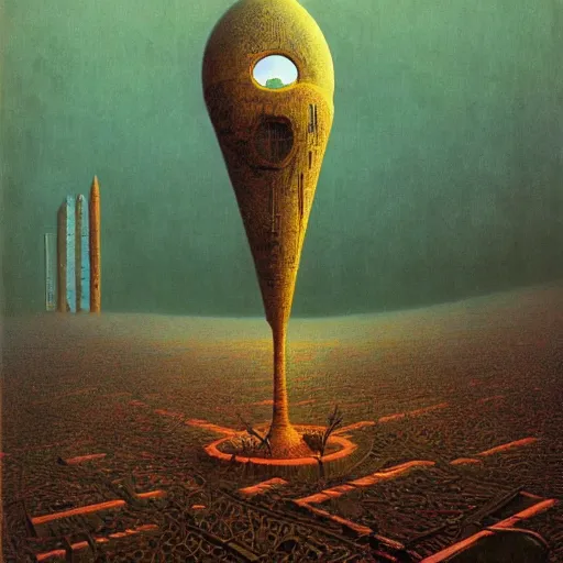 Image similar to satelite futurism by beksinski and gustave dore and gediminas pranckevicius