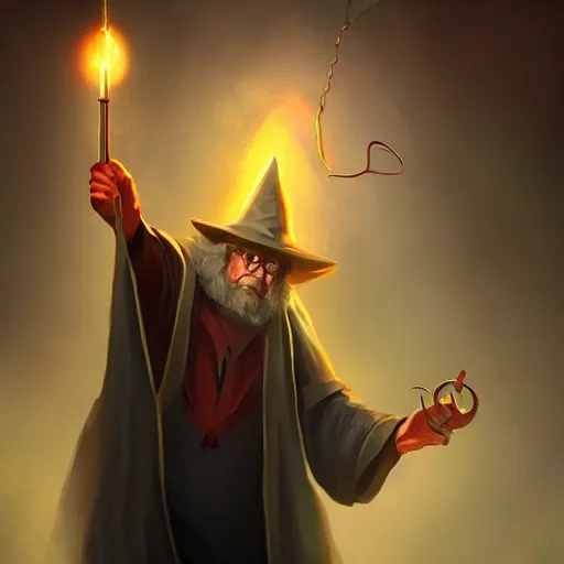 Image similar to wizard nerd casting a spell , digital painting , digital art , artstation , devian art , 4k , HD