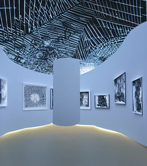 Image similar to x - ray architecture installation, art exhibition, biennale, museum, vr lens, virtual