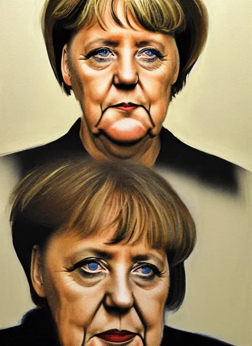 Image similar to close - up portrait of angela merkel by sarah moon,