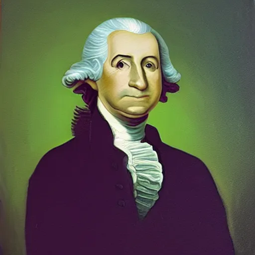 Prompt: a painting of a mouse that looks like george washington