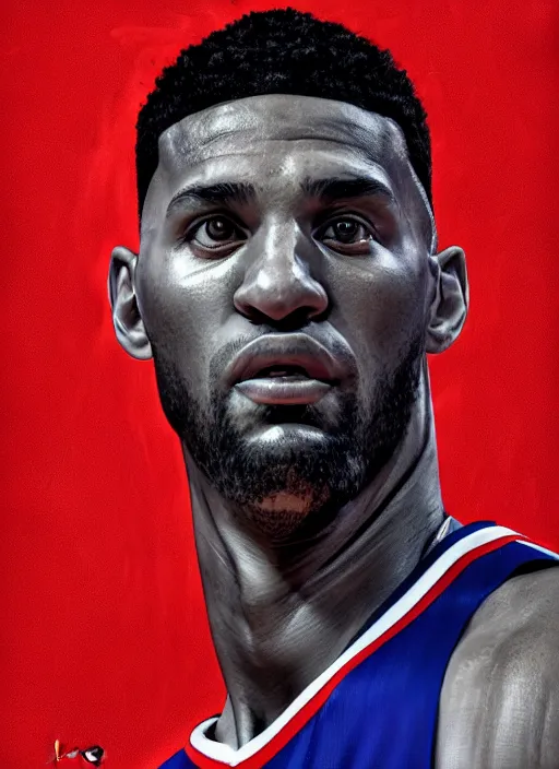 Prompt: a 3 d rendered portrait of an 9 0's nba basketball player by artist hadi karimi, wlop, artgerm, greg rutkowski, serious expression, dramatic lowkey studio lighting, accurate skin textures, octane renderer, hyperrealism, zbrush, cgsociety, aesthetically pleasing and harmonious vinatge colors