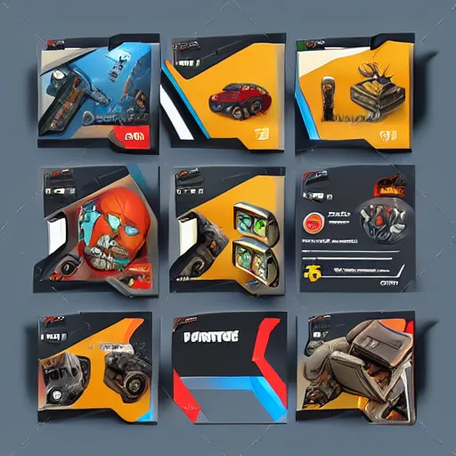 Image similar to car engine, car parts concept, card, comic page, realistic fortnite, ui card