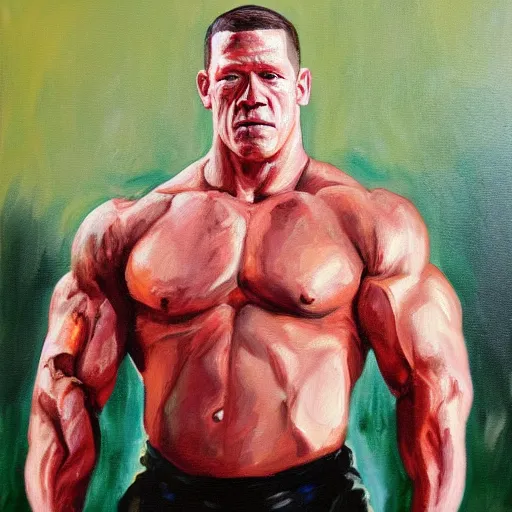 Image similar to john cena, oil painting