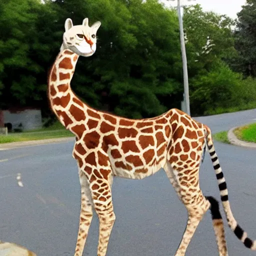 Image similar to cat giraffe hybrid