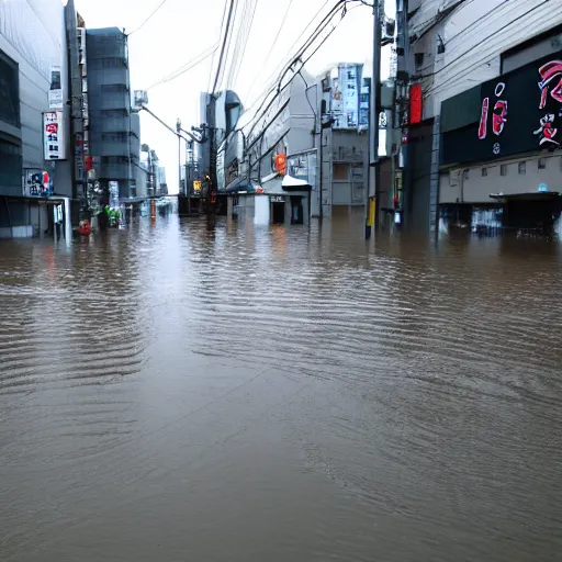 Prompt: tokyo in a flood