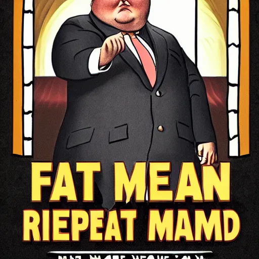 Image similar to fat man we respect you a lot fat man, snake oil CMO