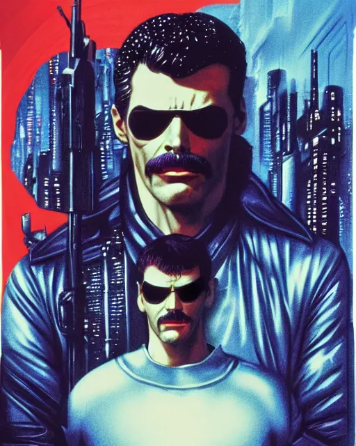 Prompt: cel - shaded drdisrespect in blade runner airbrush, drew struzan illustration art, key art