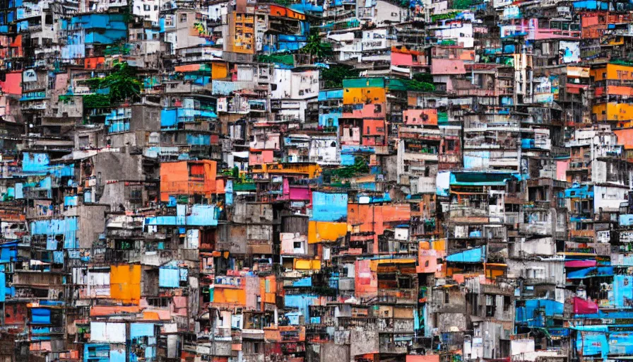 Prompt: favelas in rio, beautiful brazilian women, music, dancing, locals, nightlife, hustlers and street - walkers, beach, ocean, fun, symmetrical features, random camera angles, perfect faces, 8 k digital art, highly - detailed, in the style of boondocks