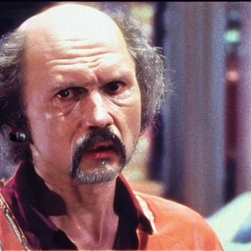 Prompt: Janusz Korwin-Mikke in a still from the movie Big Trouble in Little China (1986)