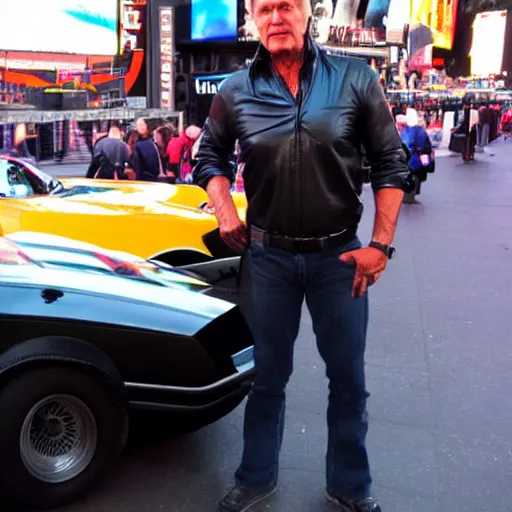 Prompt: KITT from Knight Rider on Times Square