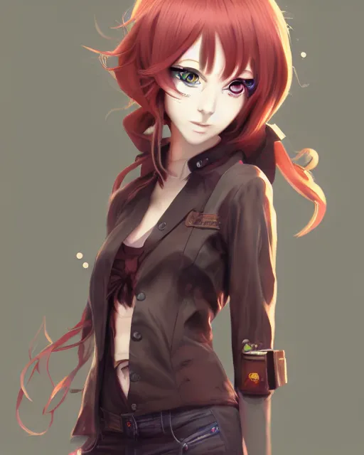 Image similar to character concept art of jennifer connely as an anime diesepunk scientist | | cute - fine - face, pretty face, realistic shaded perfect face, fine details by stanley artgerm lau, wlop, rossdraws, james jean, andrei riabovitchev, marc simonetti, and sakimichan, trending on artstation