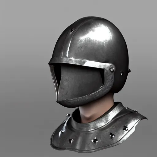 Prompt: a knight in a helmet, 3 d render