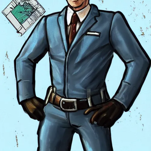 Prompt: a portrait of Saul Goodman in fallout 4 power armor