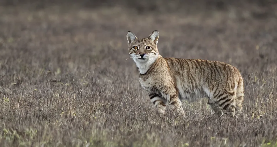 Prompt: The body is round, notes researcher David Mitton as he examines a new species of tundra feline