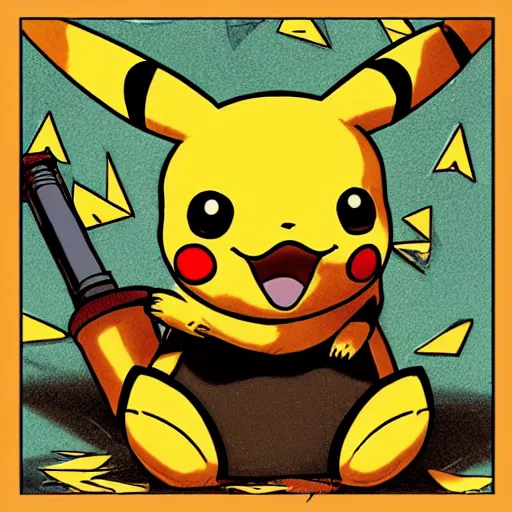 Image similar to a music album cover of vaporize pikachu