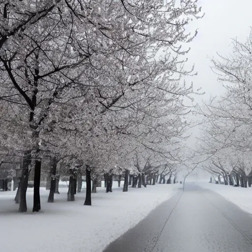 Prompt: snow in spring time when lightning was the characteristic art style