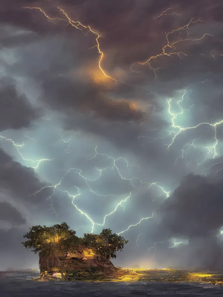 Image similar to thunderstorm by Disney Concept Artists, blunt borders, golden ratio