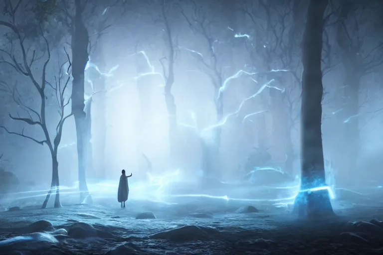 Prompt: harry potter and the prisoner of azkaban ( 2 0 0 4 ), harry's patronus, expecto patronum, light blue glowing stag patronus charm, dementors, close up, pixar disney style, animated, cgstation, octane render, film still, best animation, visual effects