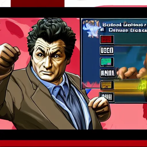 Prompt: detective columbo as a new street fighter character, screenshot, character select