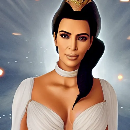 Image similar to kim kardashian as princess padme in star wars episode 3, 8k resolution, full HD, cinematic lighting, award winning, anatomically correct